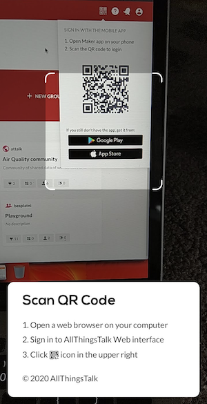Scan the QR code to sign in